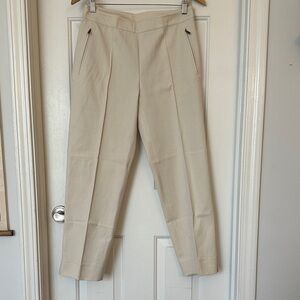 Lauren Ralph Lauren pleat front cream tapered trouser pant size 6